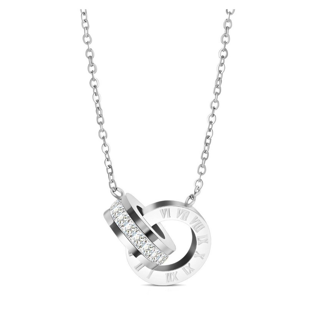 Elegant Silver Necklace with Interlocking Rings